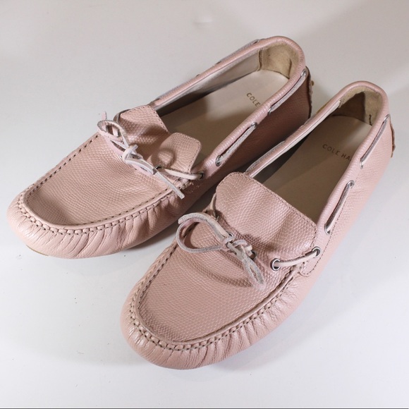 COLE HAAN Driving Loafer Moccasin Shoe Pink Leather Pink Blush 8.5 - Picture 11 of 11